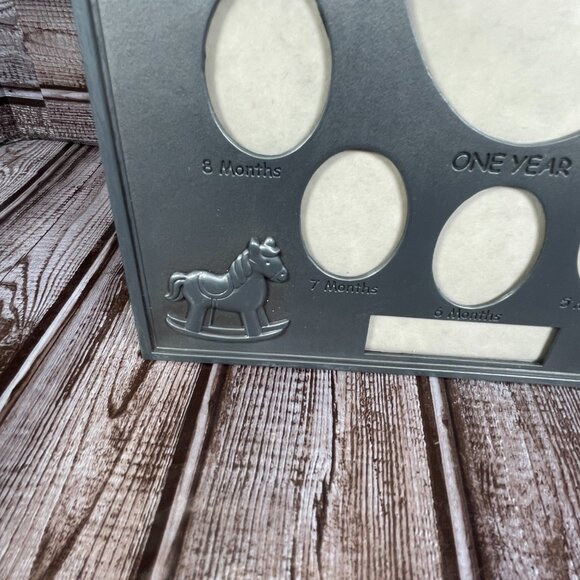 MY FIRST YEAR Baby Photo Picture Frame Brushed Nickel 13 Photo Openings NOB NEW - Picture 7 of 10